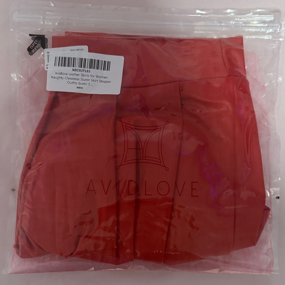 Amazon Red Leather Mini Skirt